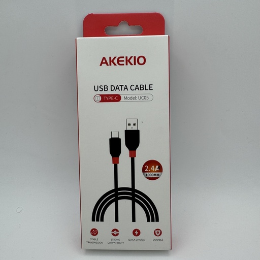 [24] کێبل تایپ سی AKEKIO UC05 TYPE-C (1m) 