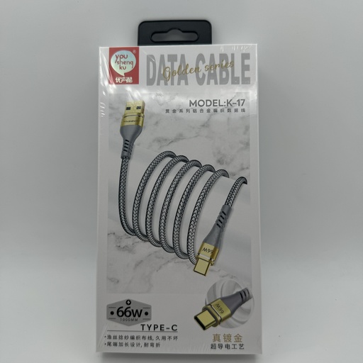 [26] کێبل تایپ سی K-17 TYPE-C (1m) 