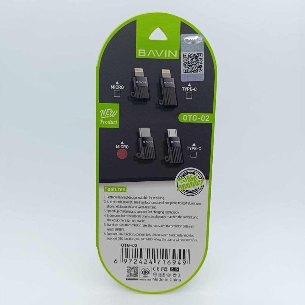 ئۆتیجی تایپ سی Type-C OTG BAVIN OTG-02 - HER