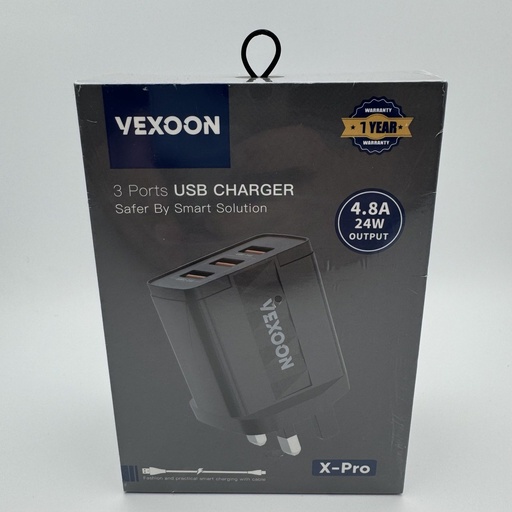 [12] شەحنی کامل ئایفۆن USBx3 Charger Lightning VEXOON X-Pro 