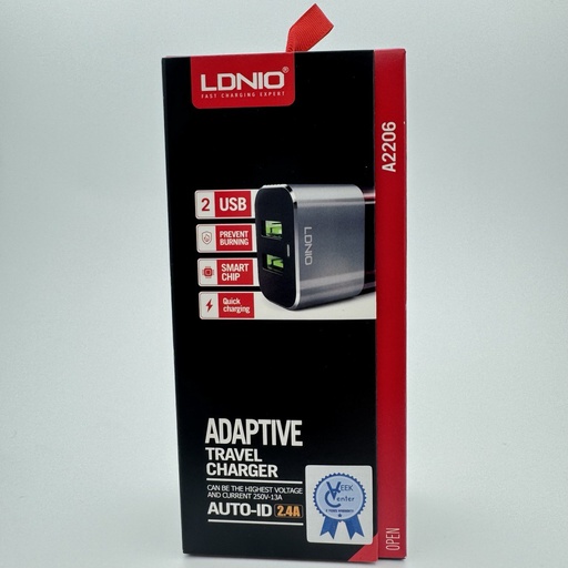 [20] کەلە شەحنی کامل ئایفۆن LDNIO A2206 Lightning USBx2 