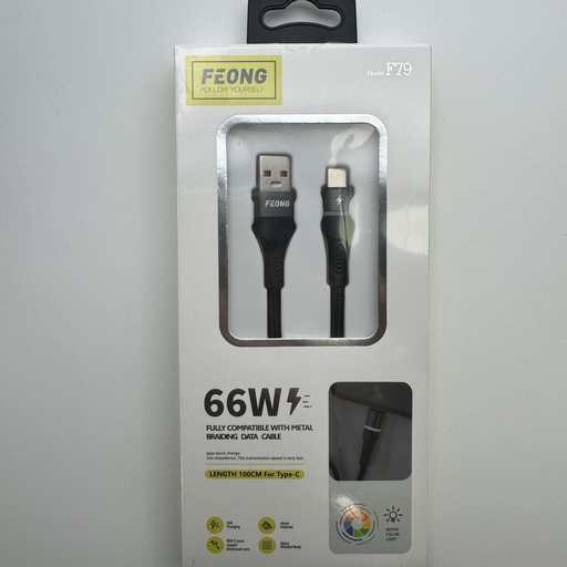 [329] کێبڵی تایپ سی Type-C Cable (1m) FEONG F79 