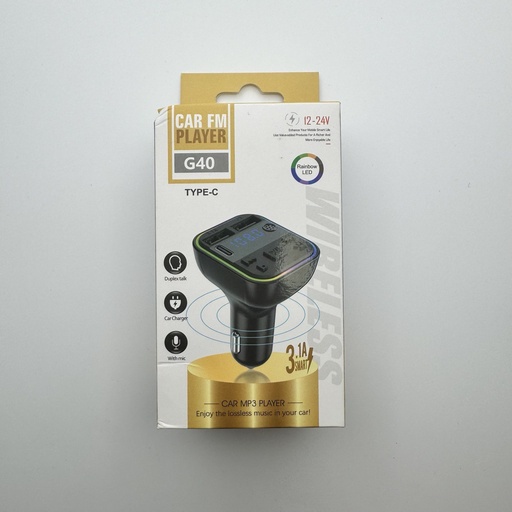 [1] بلوتوزی سەیارە Car Fm Player G40 Type-C 